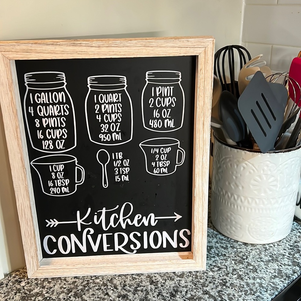 Custom made kitchen conversion chart